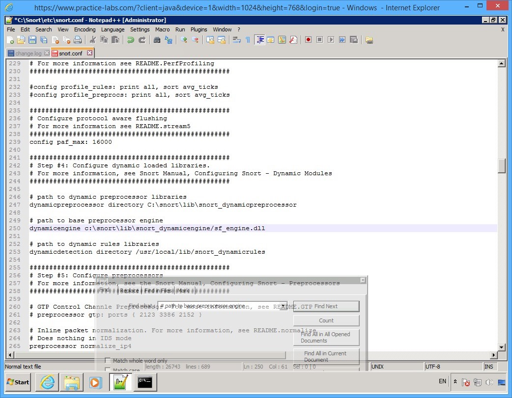 Practice Labs screenshot.
